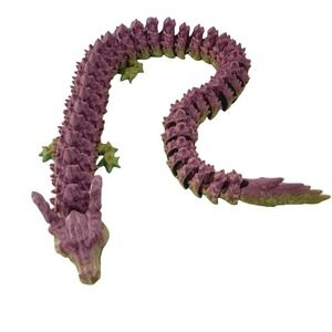 Articulated Dragon Toy‎ Flexible 3D Printed Purple Green